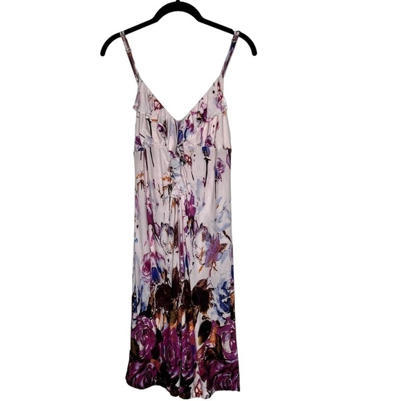 TRINKET Purple Pink Floral Sleeveless Ruffle Mini Sundress Size M - Picture 8 of 16
